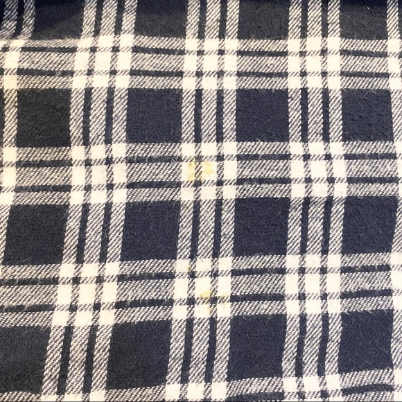 BRANDY MELVILLE Plaid Oversized Dad Flannel Blue M - Picture 3 of 4